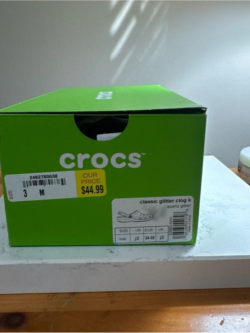 CROCS Kids Glitter Clog in Rose